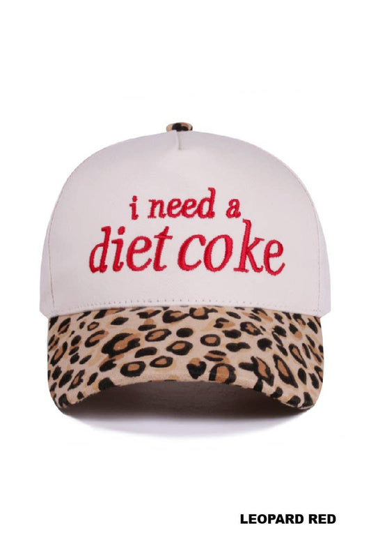 I Need A Diet Coke Two Tone Canvas Cotton Cap