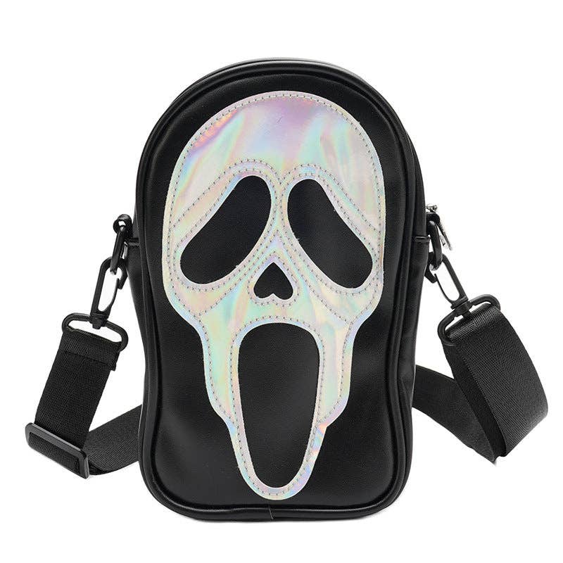 Ghost Face Leather Crossbody Bag