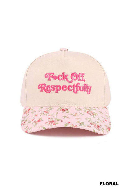 Fxck Off Respectfully Two Tone Canvas Cotton Cap