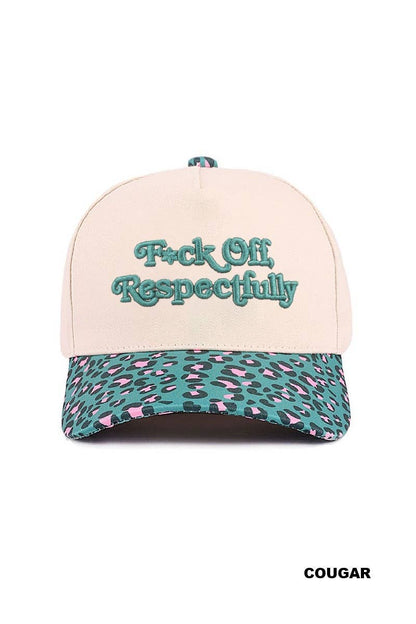 Fxck Off Respectfully Two Tone Canvas Cotton Cap