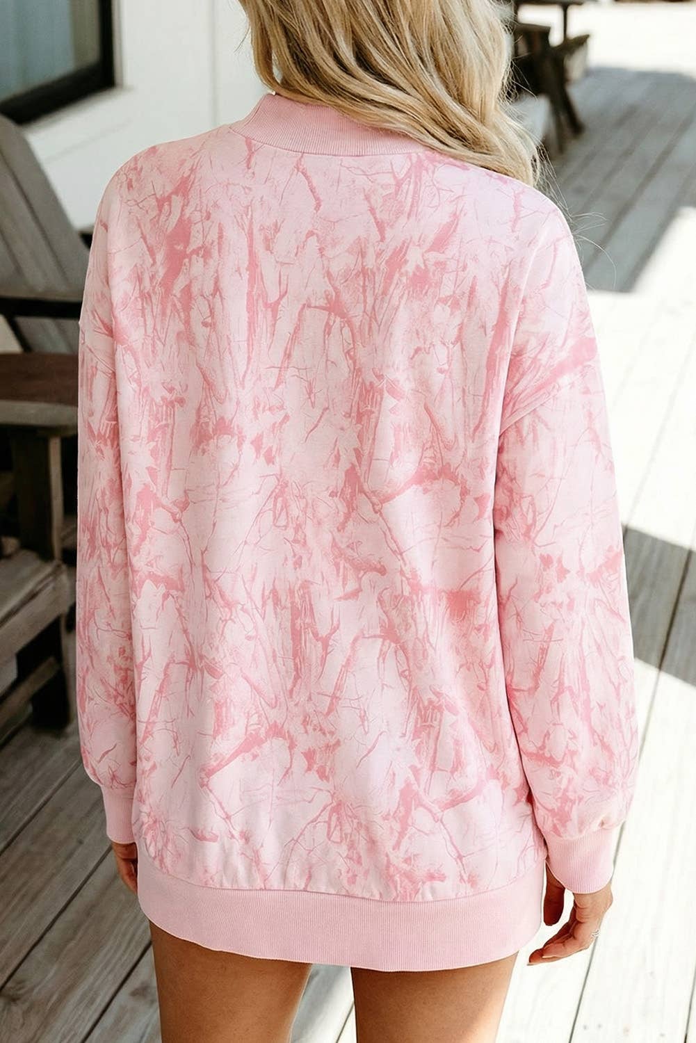 Love Camo Mock Neck Baggy Sweatshirt
