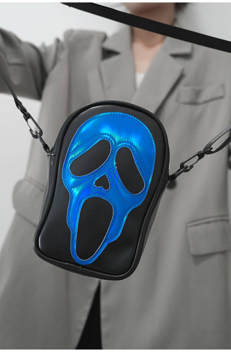 Ghost Face Leather Crossbody Bag
