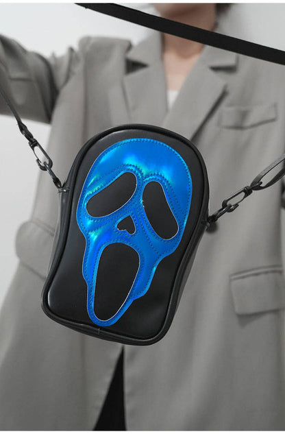 Ghost Face Leather Crossbody Bag