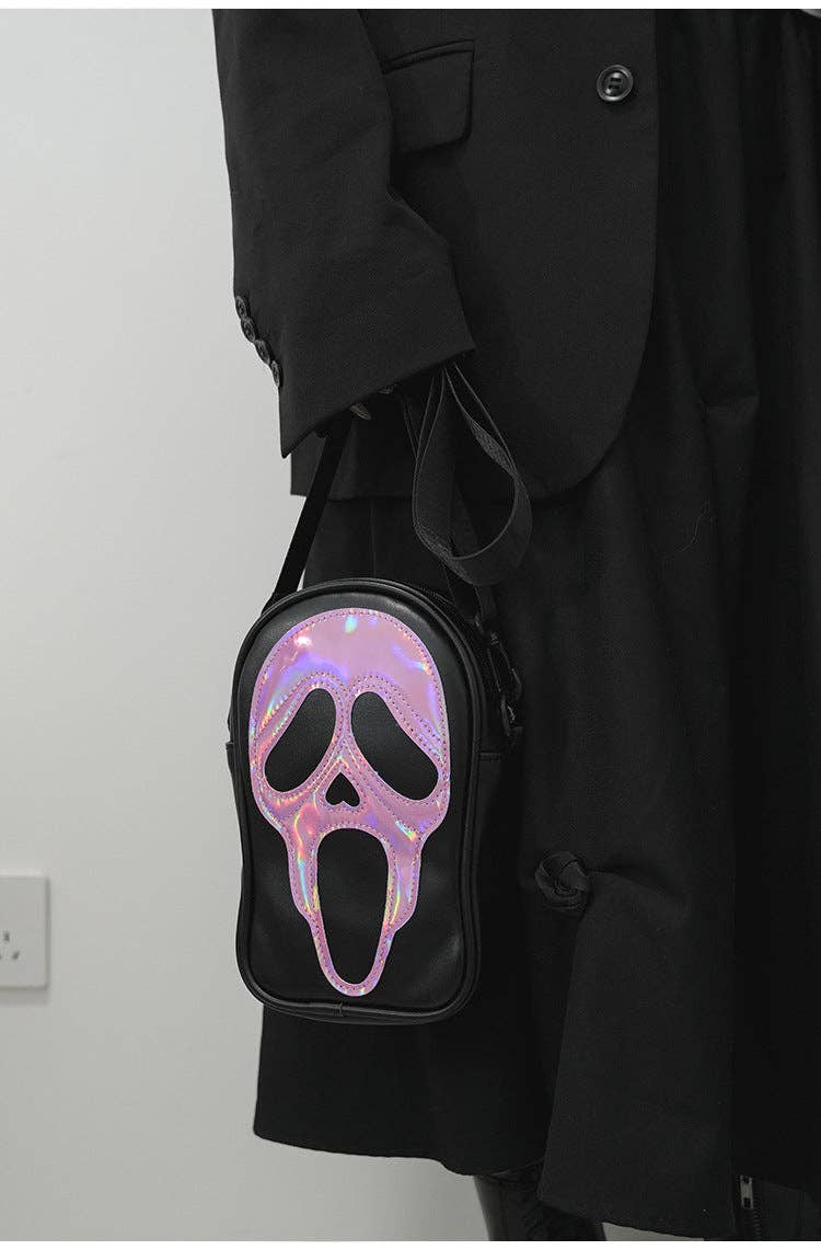 Ghost Face Leather Crossbody Bag