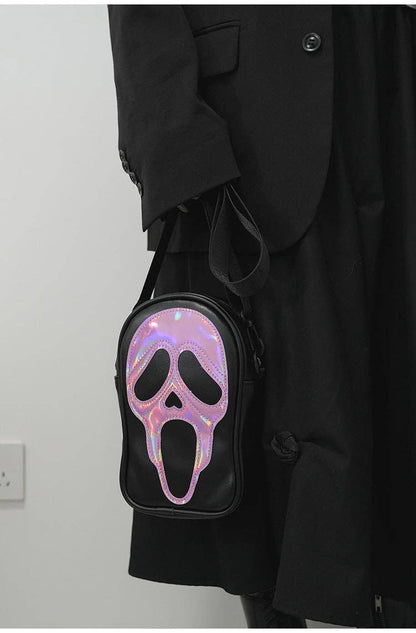 Ghost Face Leather Crossbody Bag