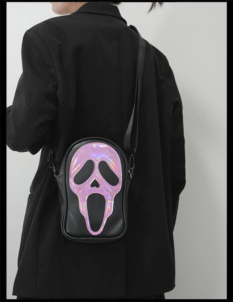 Ghost Face Leather Crossbody Bag