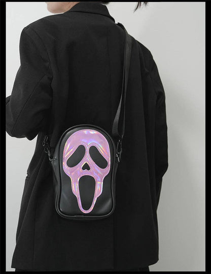 Ghost Face Leather Crossbody Bag