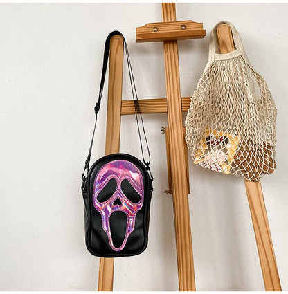 Ghost Face Leather Crossbody Bag