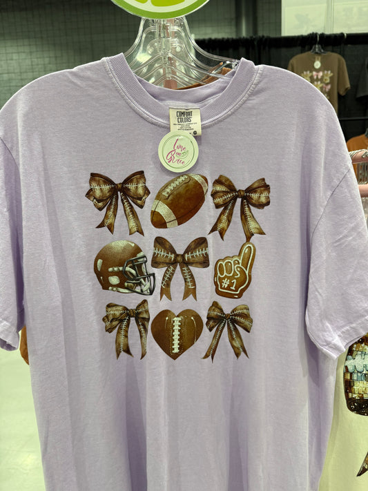 Football Bows Coquette Shirt ~Glitter~
