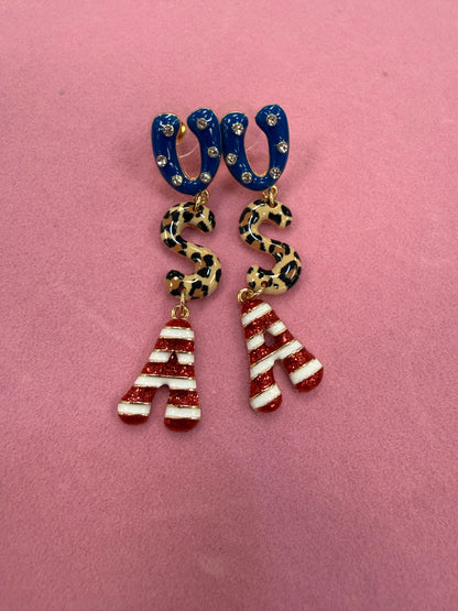 USA Leopard Earrings