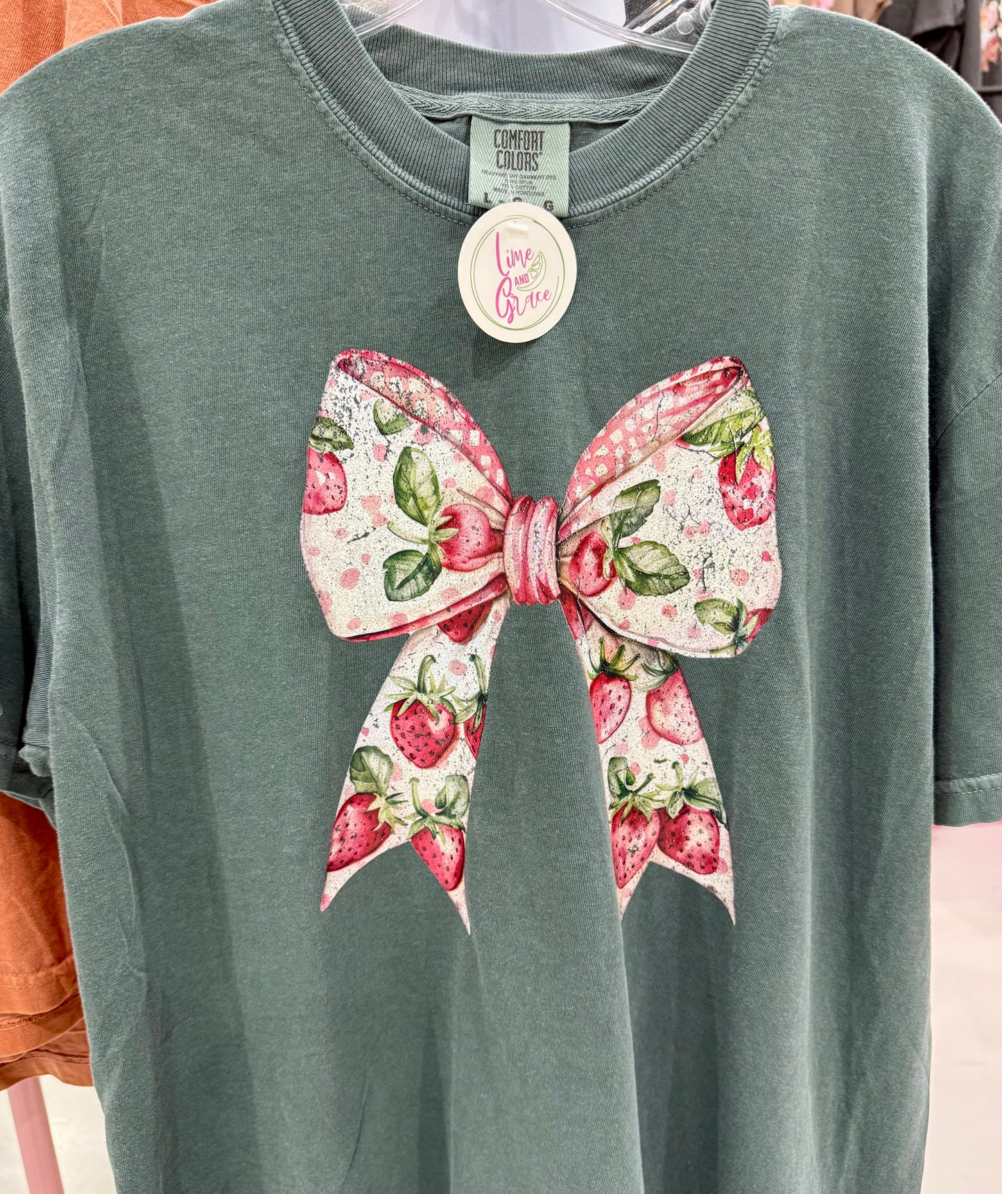 Strawberry Bow Shirt ~Glitter~
