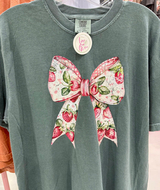 Strawberry Bow Shirt ~Glitter~