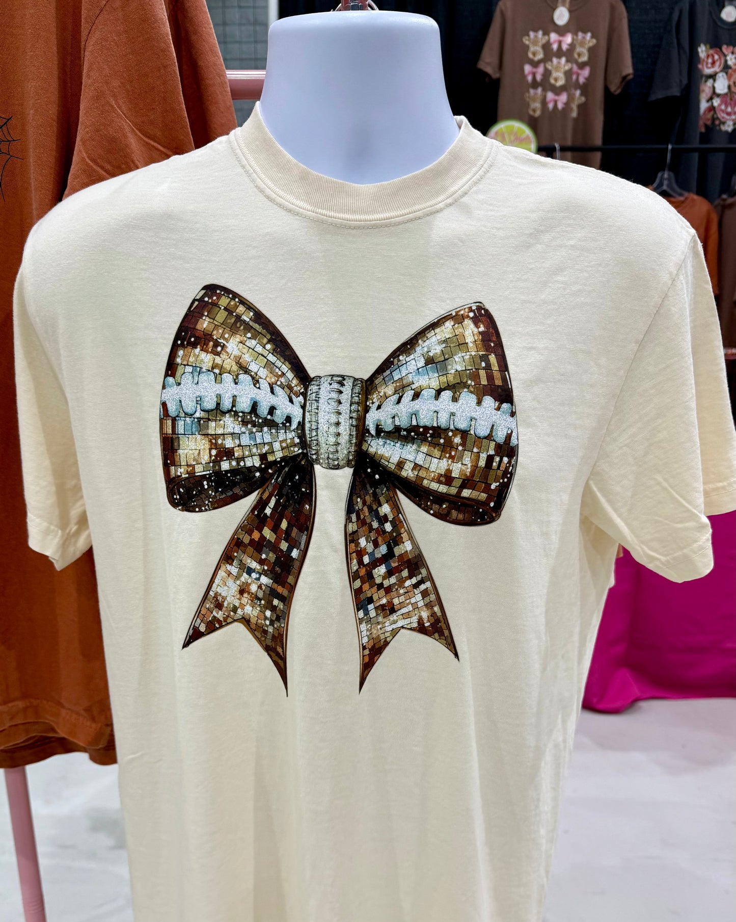 Football Bow Shirt ~Glitter~