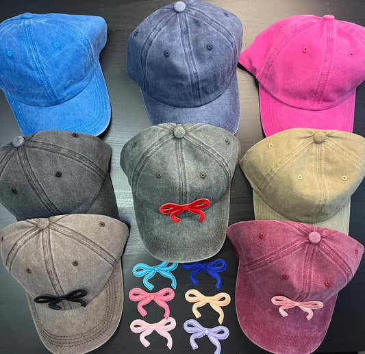 Black Bow on Brown Ponytail Cap
