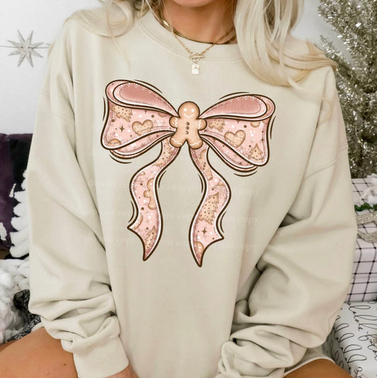 Gingerbread Bow Shirt/Crewneck ~Glitter~