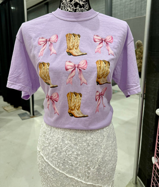 Boots and Bows Coquette Shirt ~Glitter~