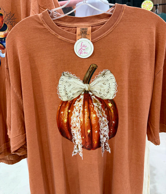 Lace Fall Pumpkin Shirt ~Glitter~