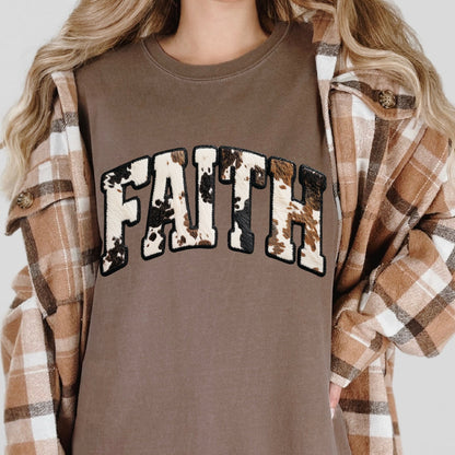 Faith Cowhide Shirt/Crewneck