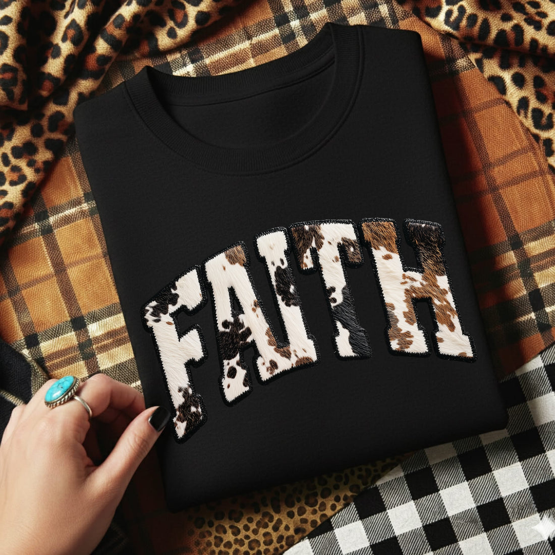 Faith Cowhide Shirt/Crewneck