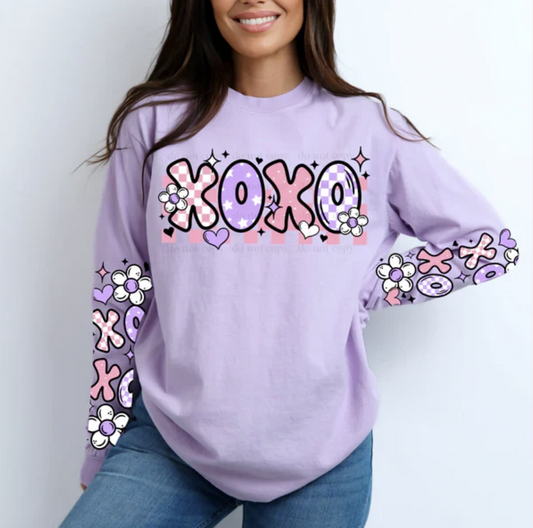 XOXO Valentine's Sweatshirt with Sleeves ~Glitter~