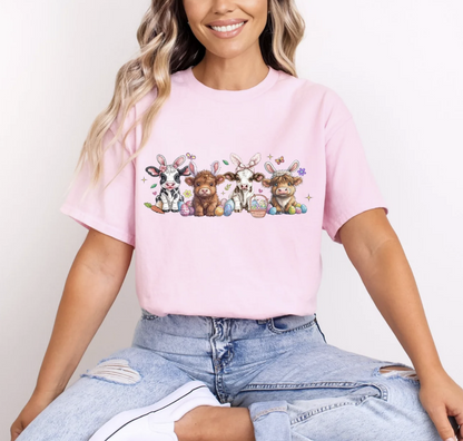 Easter Highland Cows Shirt/Crewneck ~Glitter~