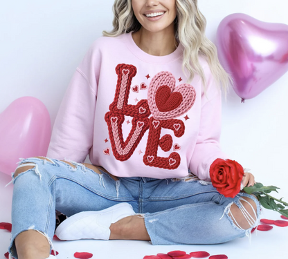 Faux Yarn Love Shirt/Crewneck ~Glitter~