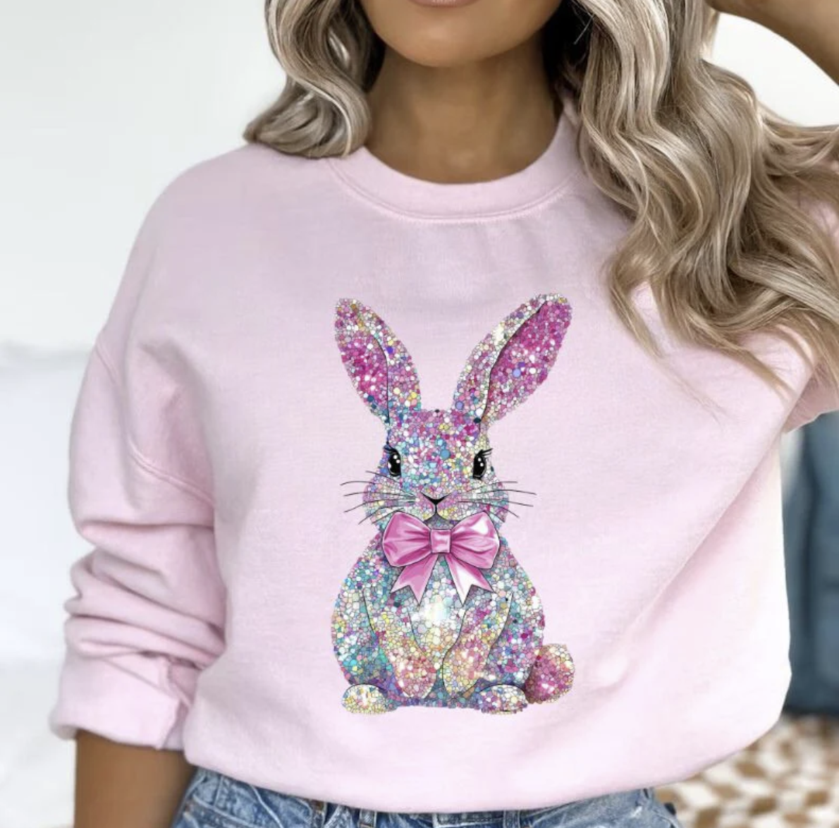 Stained Glass Bunny Shirt/Crewneck ~Glitter~