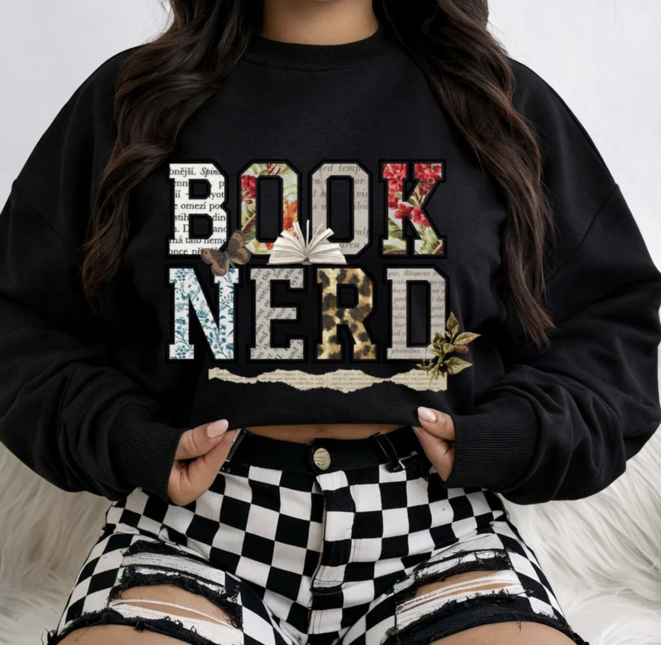 Book Nerd Shirt/Crewneck ~Glitter~
