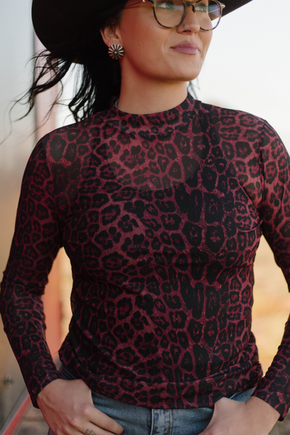 Sideline Spirit Maroon Mesh Top