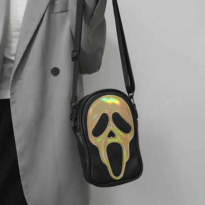 Ghost Face Leather Crossbody Bag