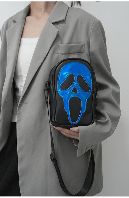 Ghost Face Leather Crossbody Bag