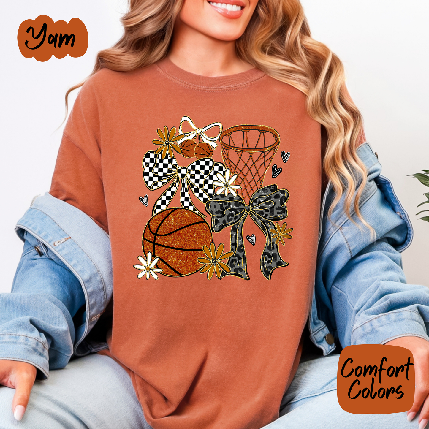 Basketball Coquette Collage Comfort Colors T-Shirt