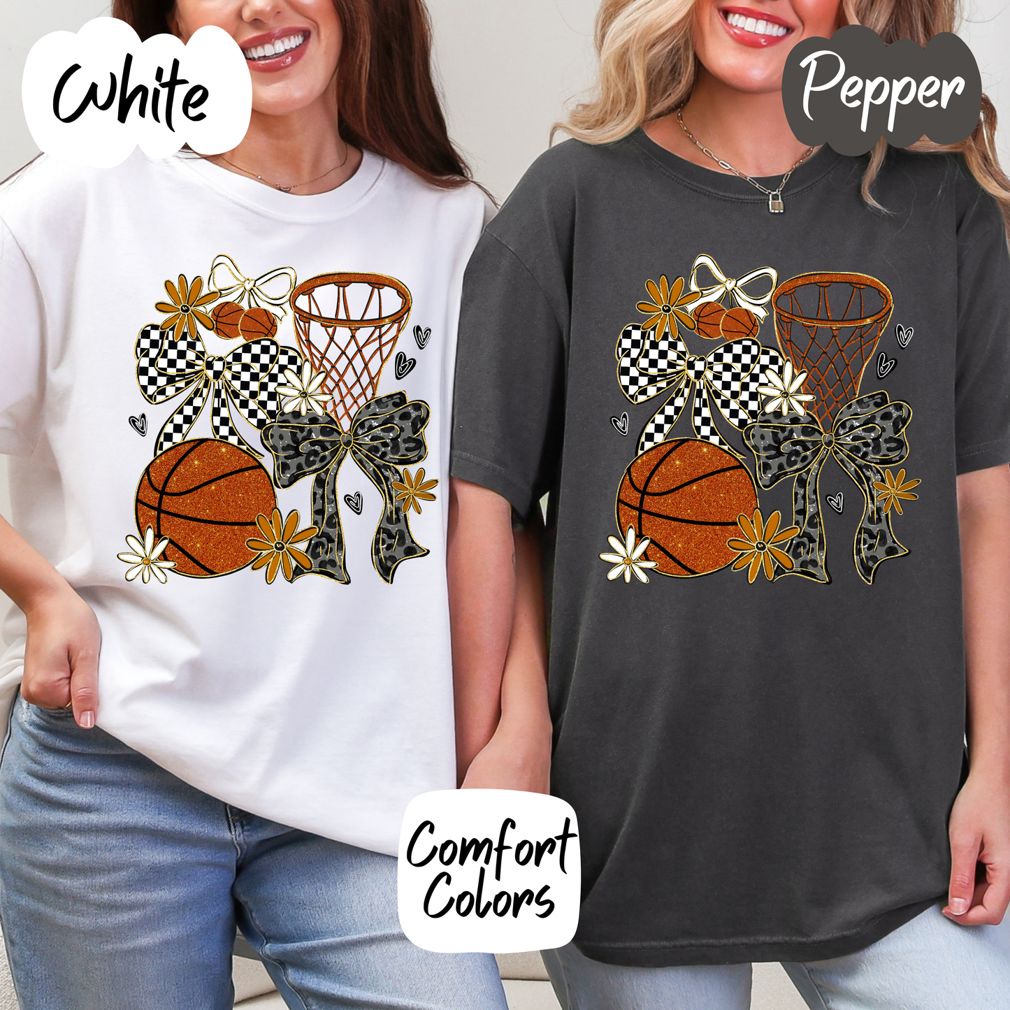 Basketball Coquette Collage Comfort Colors T-Shirt