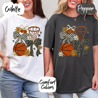 Basketball Coquette Collage Comfort Colors T-Shirt