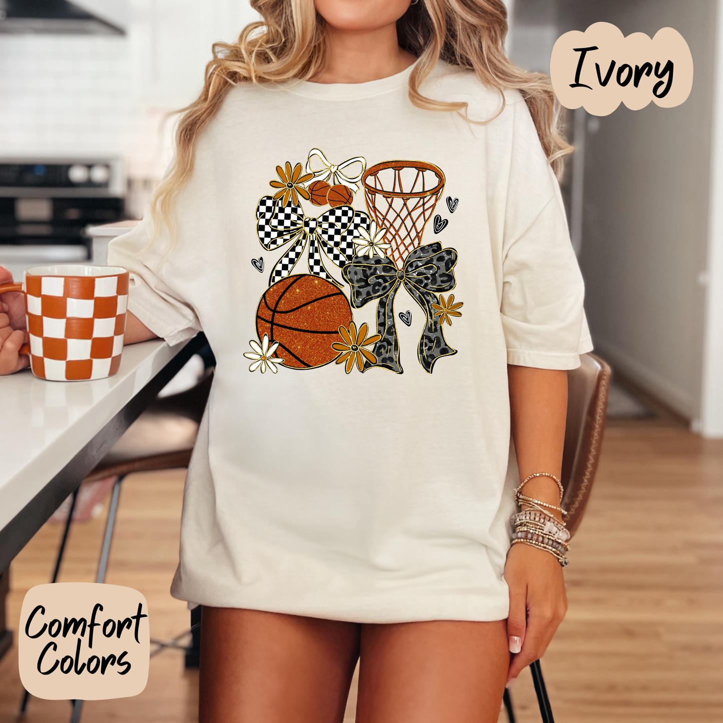 Basketball Coquette Collage Comfort Colors T-Shirt