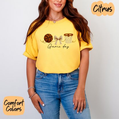 Basketball Game Day Faux Yarn Comfort Colors T-Shirt