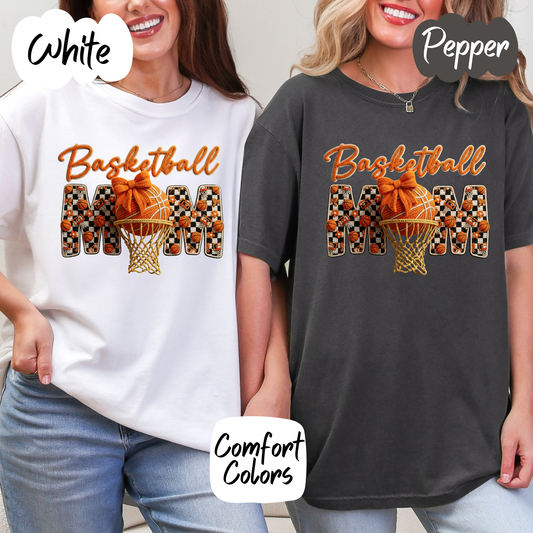 Basketball Mom Faux Yarn Comfort Colors T-Shirt