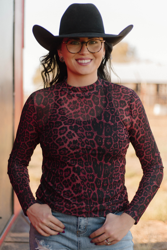 Sideline Spirit Maroon Mesh Top