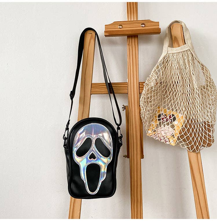 Ghost Face Leather Crossbody Bag