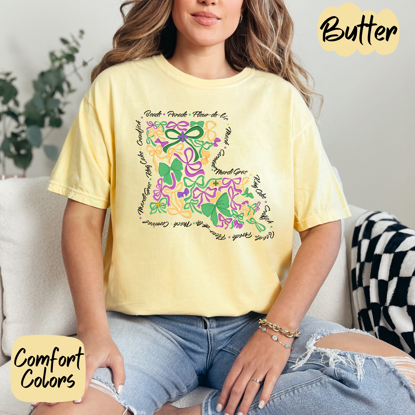 Mardi Gras Louisiana State of Bows Shirt/Crewneck