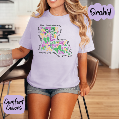 Mardi Gras Louisiana State of Bows Shirt/Crewneck