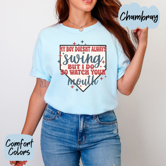 Baseball Mother's Swing Comfort Colors T-Shirt