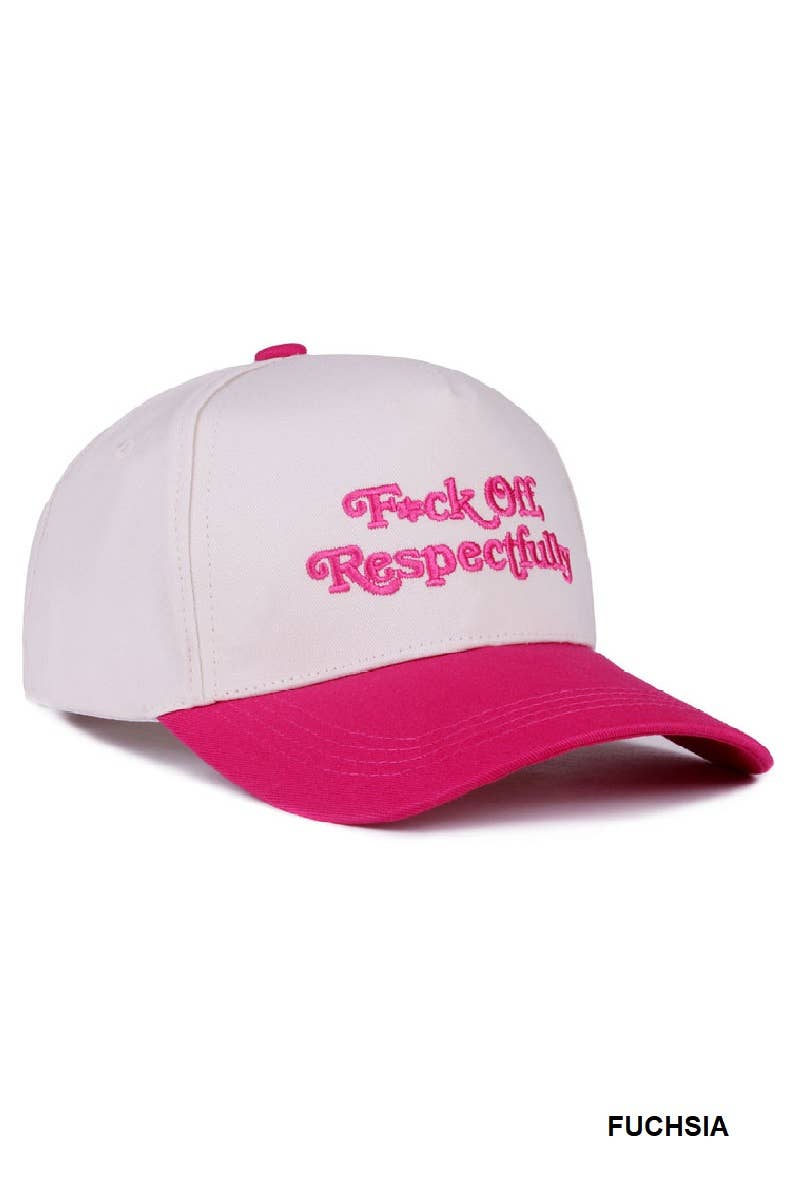 Fxck Off Respectfully Two Tone Canvas Cotton Cap