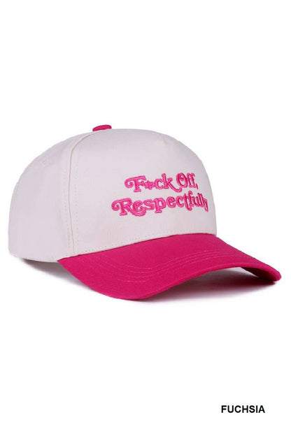 Fxck Off Respectfully Two Tone Canvas Cotton Cap