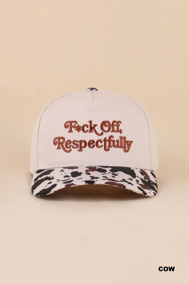 Fxck Off Respectfully Two Tone Canvas Cotton Cap