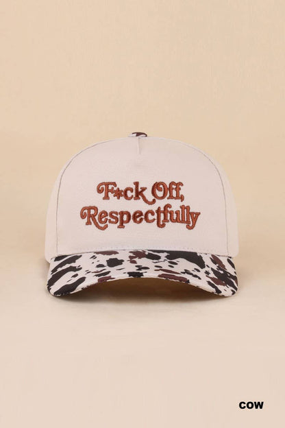 Fxck Off Respectfully Two Tone Canvas Cotton Cap