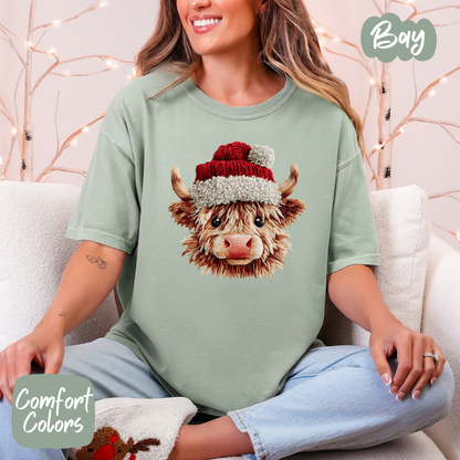 Faux Yarn Highland Cow Shirt