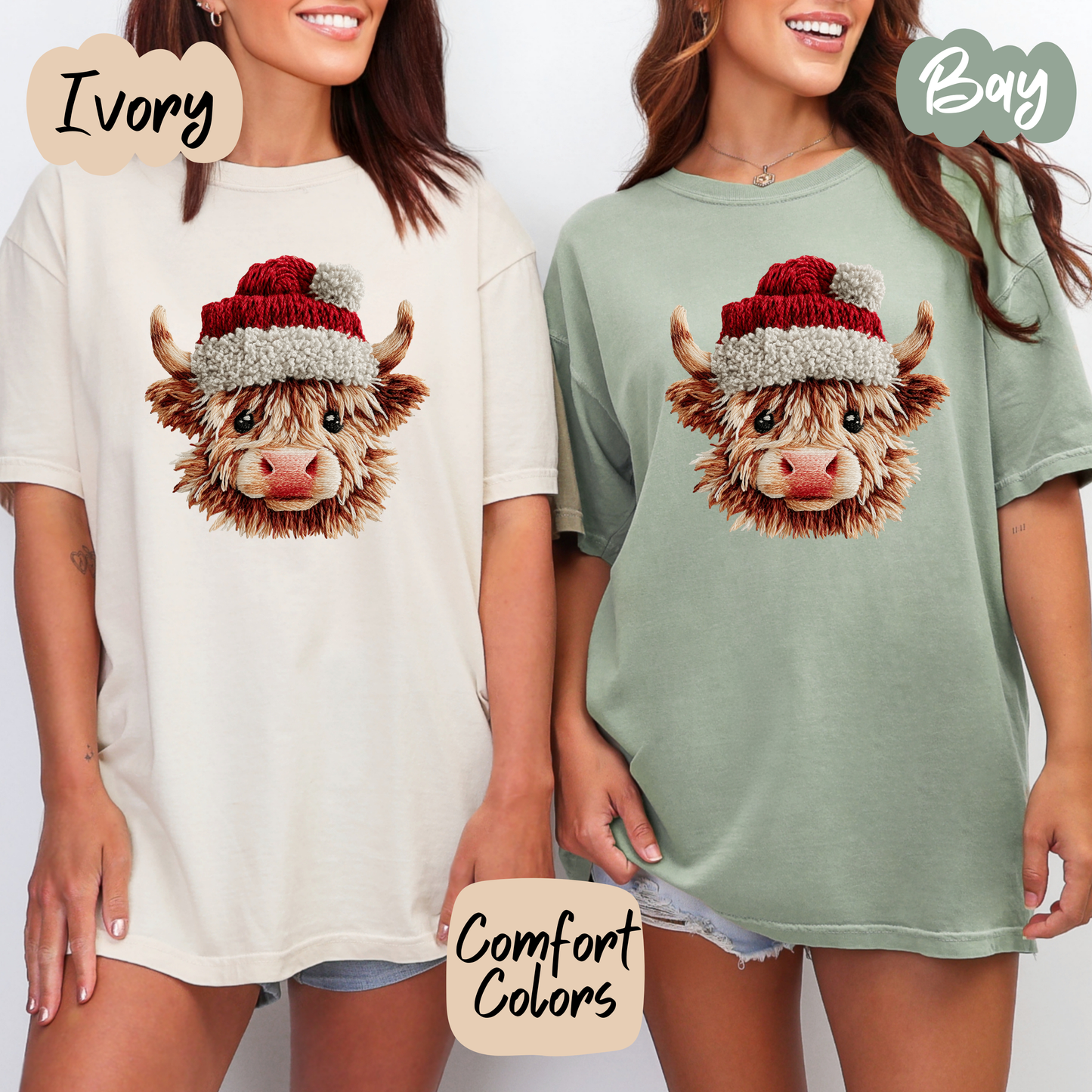 Faux Yarn Highland Cow Shirt