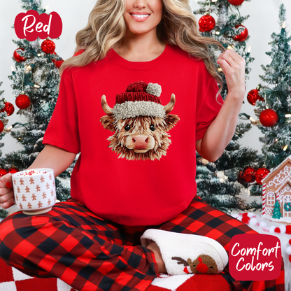 Faux Yarn Highland Cow Shirt