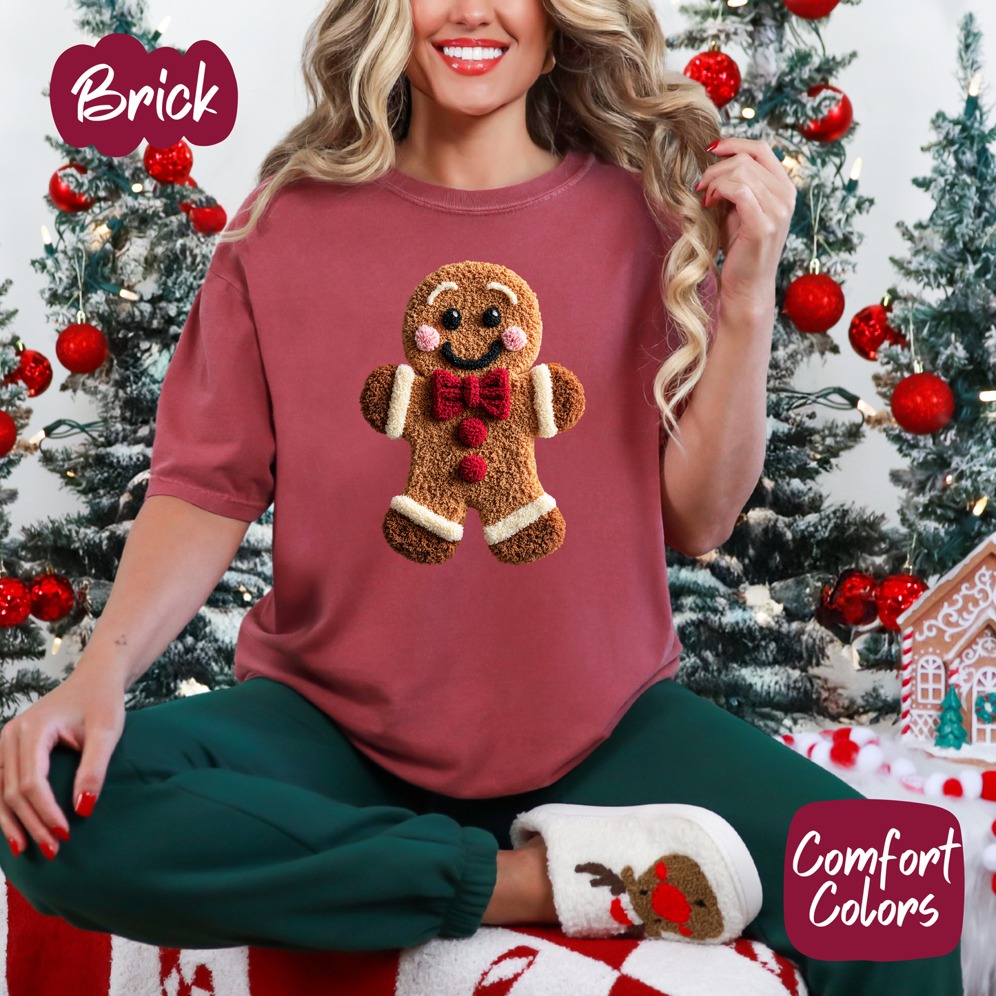 Faux Plush Gingerbread Man Shirt